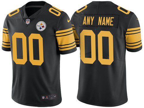 Men Pittsburgh Steelers Custom Nike Black Game Rush NFL Jersey->customized nfl jersey->Custom Jersey